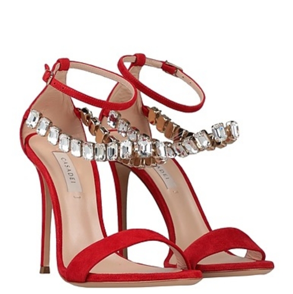 Gorgeous red bejeweled sandals - Picture 2 of 8